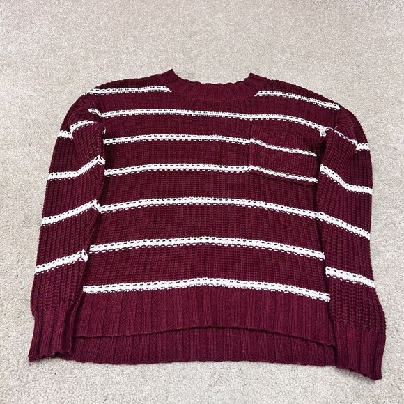 American Eagle Outfitters Sweater Red White Striped Long Sleeve Pullover Size XS - Picture 5 of 11
